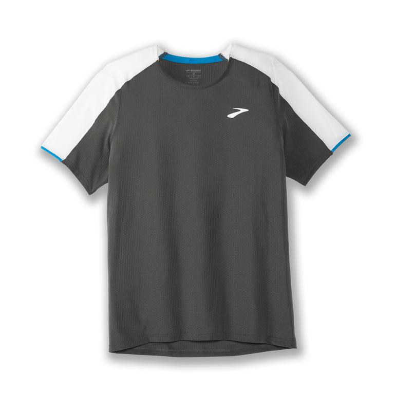 Brooks Atmosphere - Mens Short Sleeve Running Shirt - Dark Oyster/Icy Grey (58609QVLA)